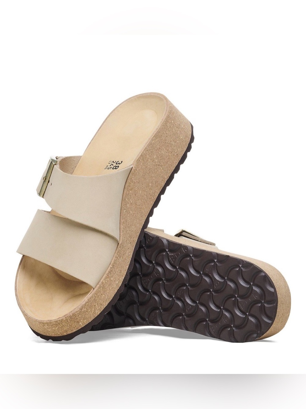 Birkenstock Papillio Almina Leather Platform Sandal Buckle Slides Sandals 37 39 - Picture 3 of 13
